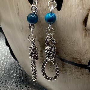 HangWoman Blue Tigers Eye Earrings